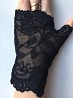 Перчатки митенки кружева чёрные стретч гипюр без пальцев женские аксес