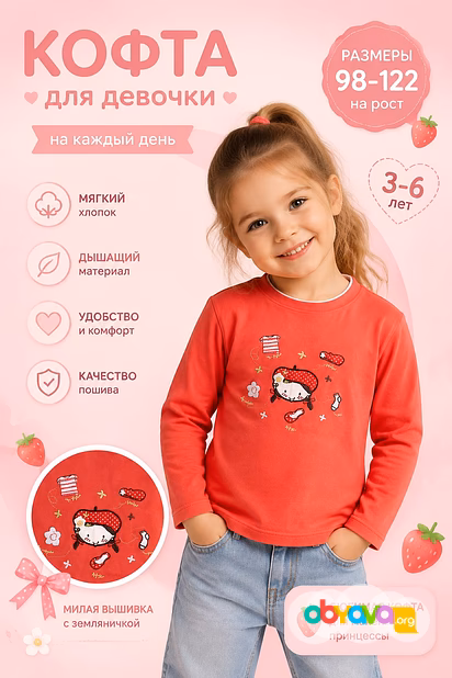 Детская кофта «Земляничка»