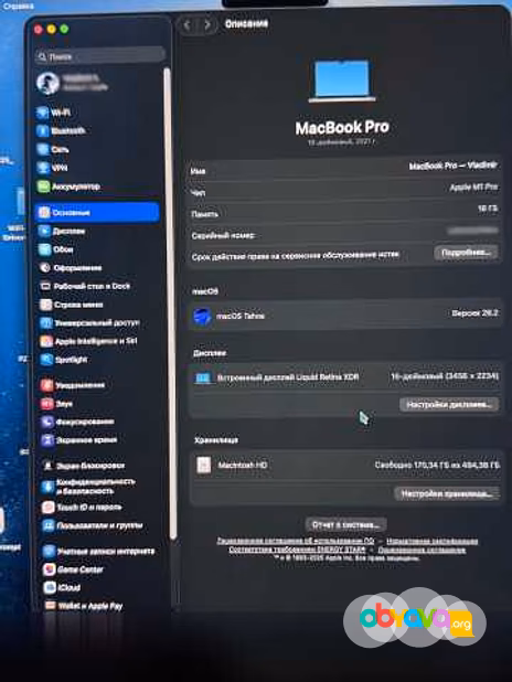 Продам: ноутбук Apple Macbook pro 16 m1 16gb 512gb в Армавире