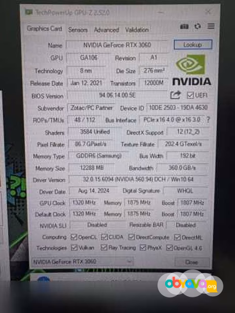 Продам: RTX 3060 12Gb Gaming
