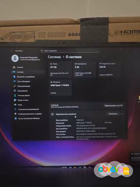 Продам: игровой Ноутбук ASUS TUF Gaming a15 RTX 4060