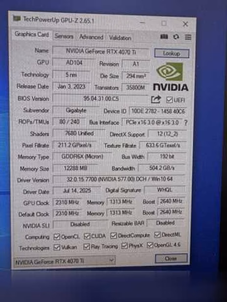 Продам: RTX 4070Ti Gaming OC 12Gb. Как новая