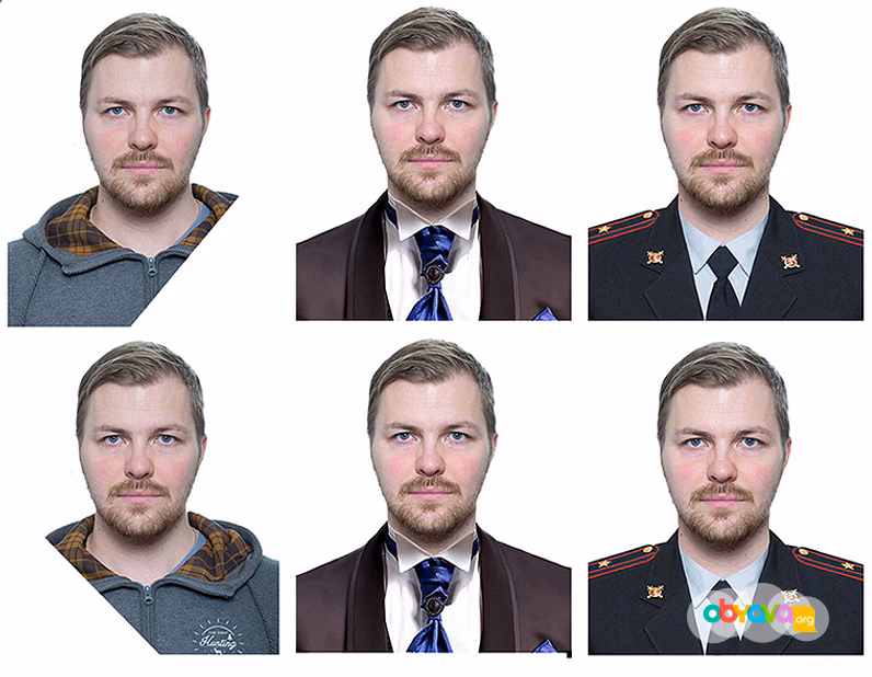 Фото на документы, удаленная обработка, подставить форму, костюм, коррекция лица, возраста и веса