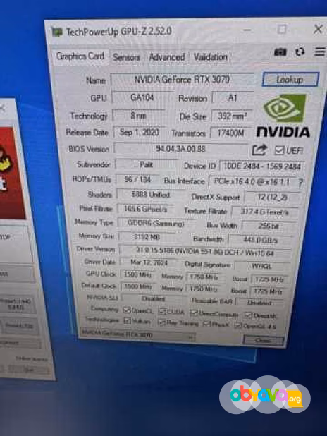 Продам: RTX 3070 8Gb Gaming Pro