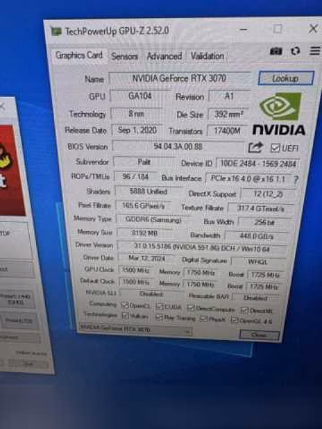 Продам: RTX 3070 8Gb Gaming Pro