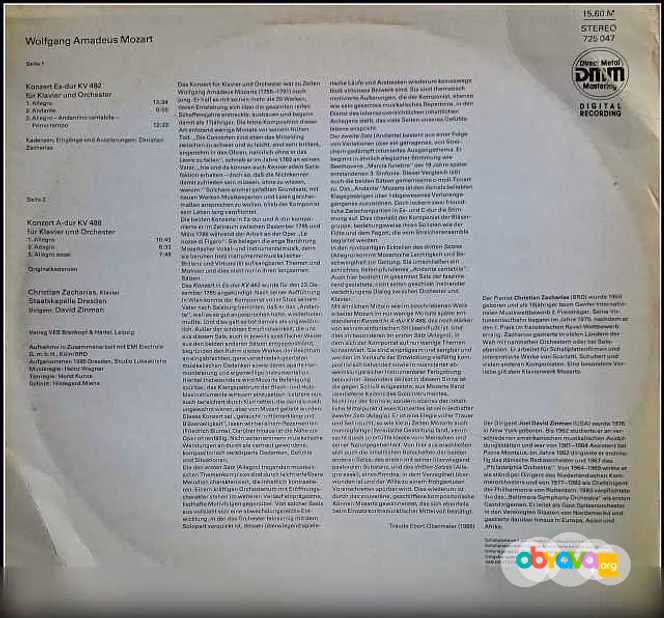 Продам: моцарт Mozart Klavier-Konzert N 22 N 23 ETERNA ‎– 729 047 в Москве