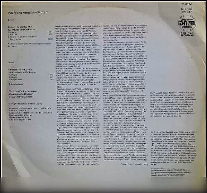 Продам: моцарт Mozart Klavier-Konzert N 22 N 23 ETERNA ‎– 729 047 в Москве