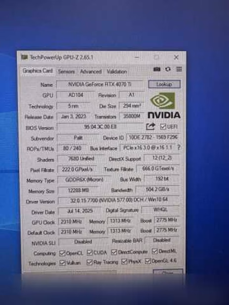 Продам: RTX 4070Ti 12Gb OC GameRock Midnight Черный алмаз
