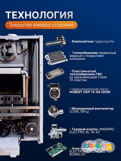 Газовый котел HUBERT Smart AGB 35DY настенный двухконтурный