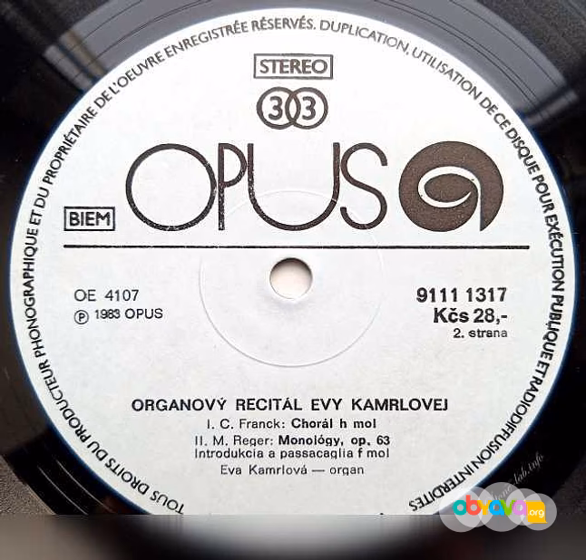 Kamrlova Eva Organ Recital LP 