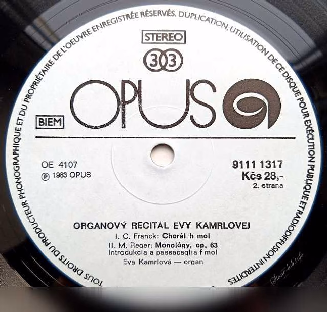 Kamrlova Eva Organ Recital LP 