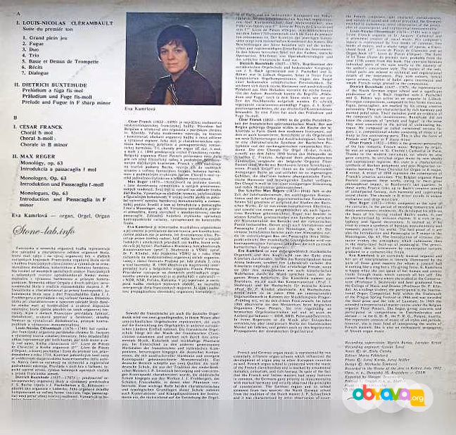 Kamrlova Eva Organ Recital LP 
