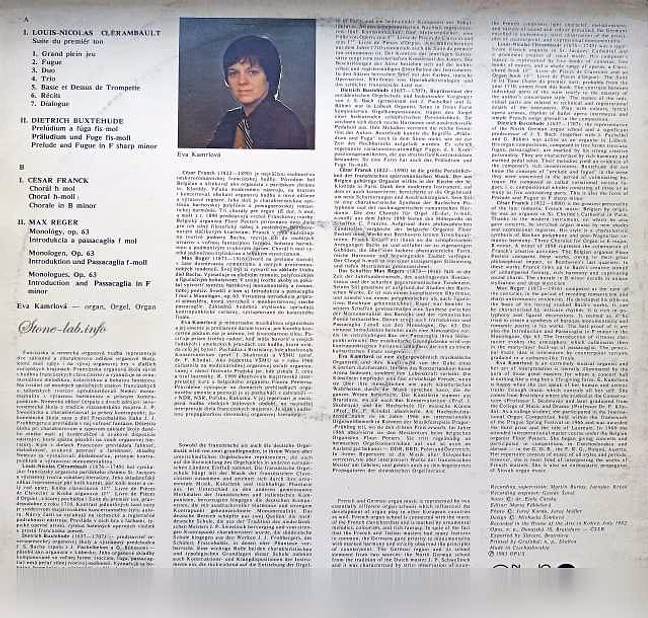 Kamrlova Eva Organ Recital LP 