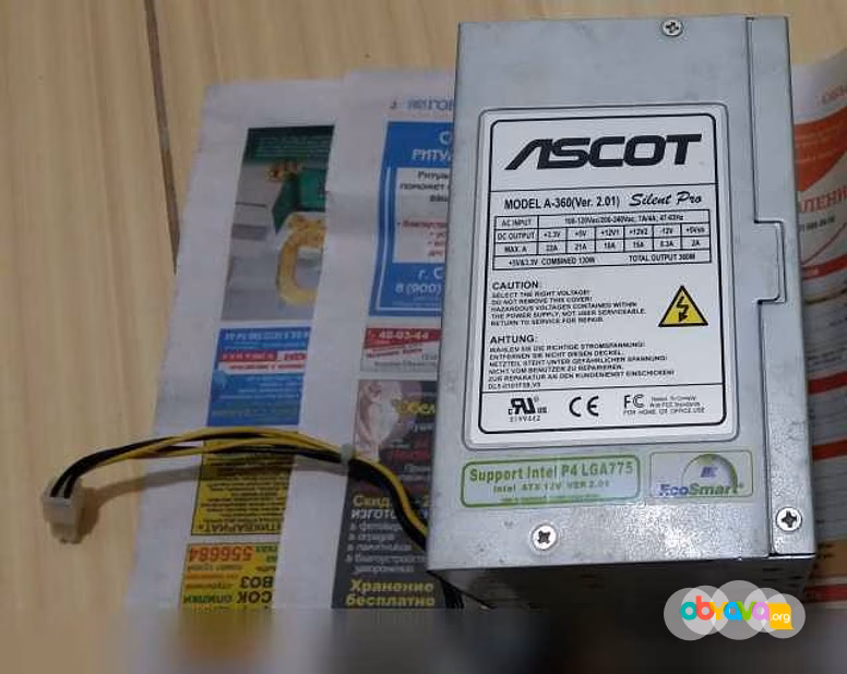 Продам: блок питания для пк Ascot a-360 ver 2.01 в Сыктывкаре