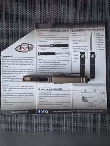 Продам: НОЖ MICROTECH ULTRATECH 121-1TA M390