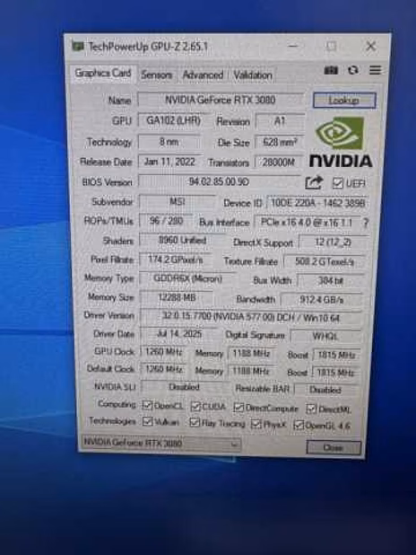 Продам: RTX 3080 12Gb MSI Gaming Z Trio
