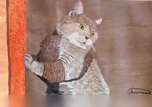 Продам: рисунок Котик на полу в Томске