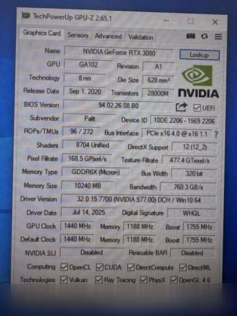 Продам: RTX 3080 10Gb GameRock